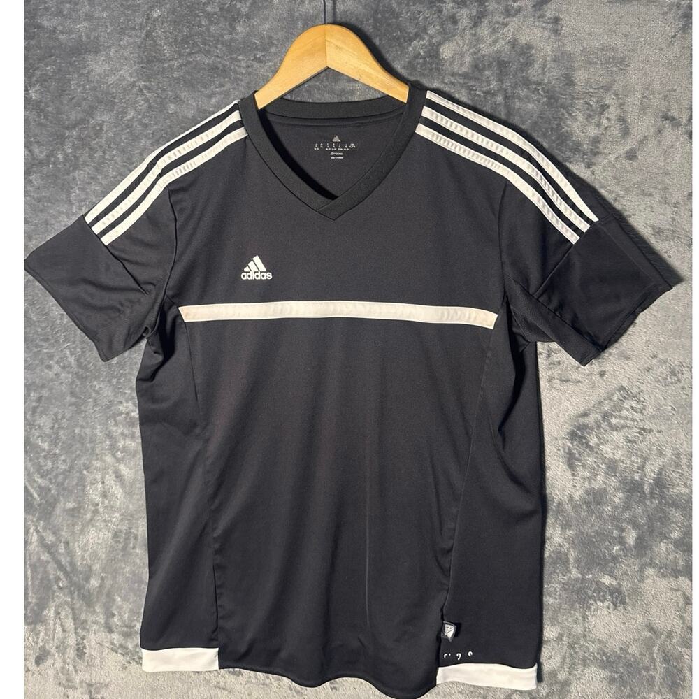 Adidas MLS Soccer Referee Tiro 13 Jersey Shirt Black White Short Sleeve Large